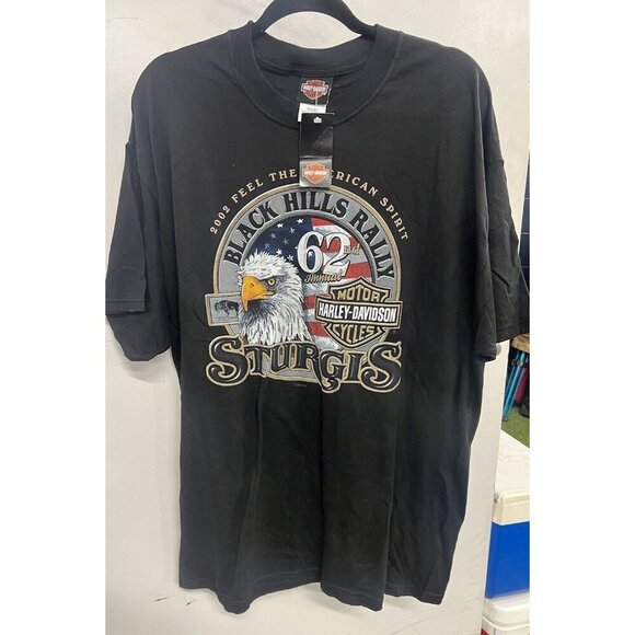Harley Davidson T Shirt Y2K Eagle Black Hills Rally SD Size XL New W/Tags 2002 H - Picture 1 of 6